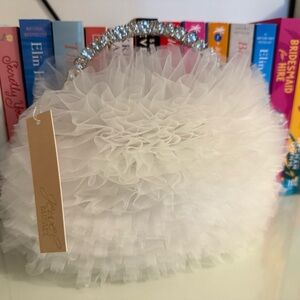 Badgley Mischka Jazzie Ruffle Pouch Clutch